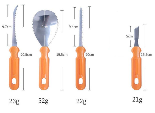 Halloween Stainless Steel Pumpkin Carving Set Fruit Carving Kitchen Gadgets - bearfactory