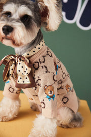 Pet Teddy Schnauzer Pomeranian Sweater Cardigan - bearfactory