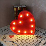 Romantic Indoor Decorative Nights Lamps 3D Love Heart Marquee Letter - bearfactory