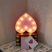 Romantic Indoor Decorative Nights Lamps 3D Love Heart Marquee Letter - bearfactory