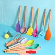 Silicone Kitchenware Cooking Utensils Set Heat Resistant Kitchen Non-Stick Cooking Utensils Baking Tools - bearfactory