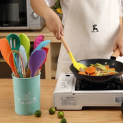 Silicone Kitchenware Cooking Utensils Set Heat Resistant Kitchen Non-Stick Cooking Utensils Baking Tools - bearfactory