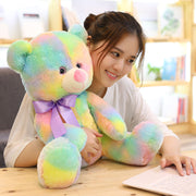 Rainbow Bear Plush Toy Cute Colorful Sitting Teddy Bear - bearfactory