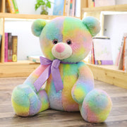 Rainbow Bear Plush Toy Cute Colorful Sitting Teddy Bear - bearfactory