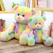 Rainbow Bear Plush Toy Cute Colorful Sitting Teddy Bear - bearfactory