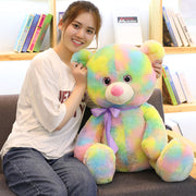 Rainbow Bear Plush Toy Cute Colorful Sitting Teddy Bear - bearfactory