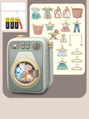 Small Washing Machine Cleaner Play House Doll Set - bearfactory