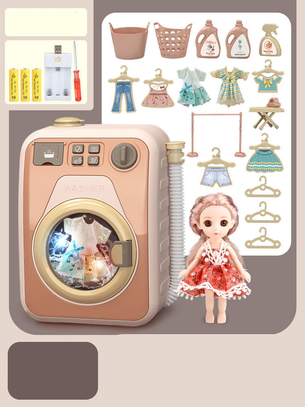 Small Washing Machine Cleaner Play House Doll Set - bearfactory