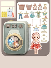 Small Washing Machine Cleaner Play House Doll Set - bearfactory