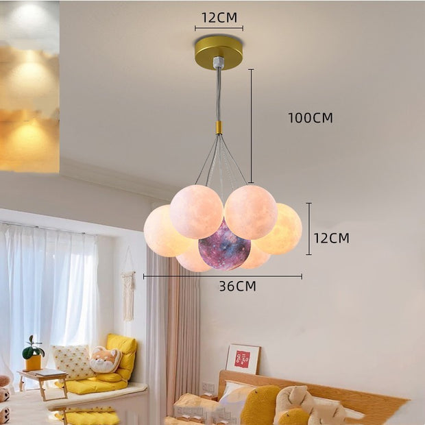 Bedroom Chandelier Nordic Lamps Creative Moon Bubble Lights - bearfactory