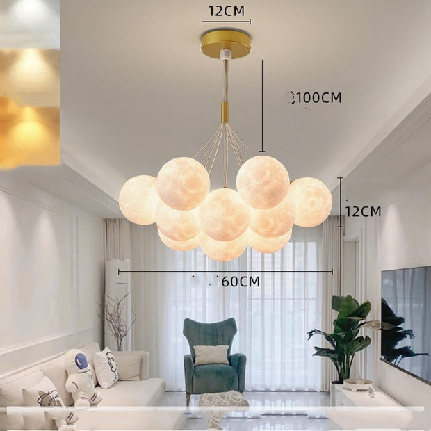 Bedroom Chandelier Nordic Lamps Creative Moon Bubble Lights - bearfactory