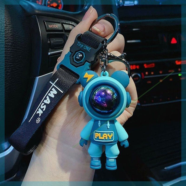 KeychainCartoon Astronaut Lightning Bear Keychain Love Road Bear Car Key - bearfactory