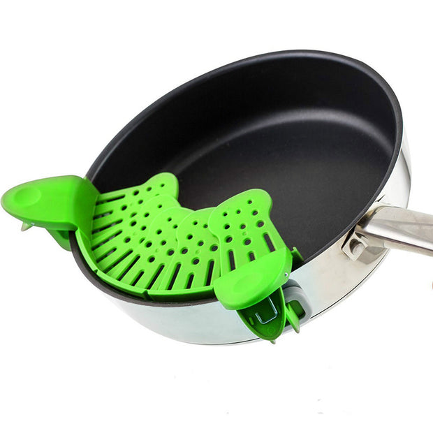 Universal Silicone Clip-on Pan Pot Strainer Anti-spill Pasta Pot Strainer Food Grade Rice Fruit Colander Strainer Kitchen Gadgets - bearfactory