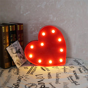 Romantic Indoor Decorative Nights Lamps 3D Love Heart Marquee Letter - bearfactory