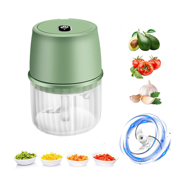 USB Rechargeable Electric Garlic Press Portable Wireless Food Chopper Mini Complementary Food Mixer Kitchen Gadgets - bearfactory