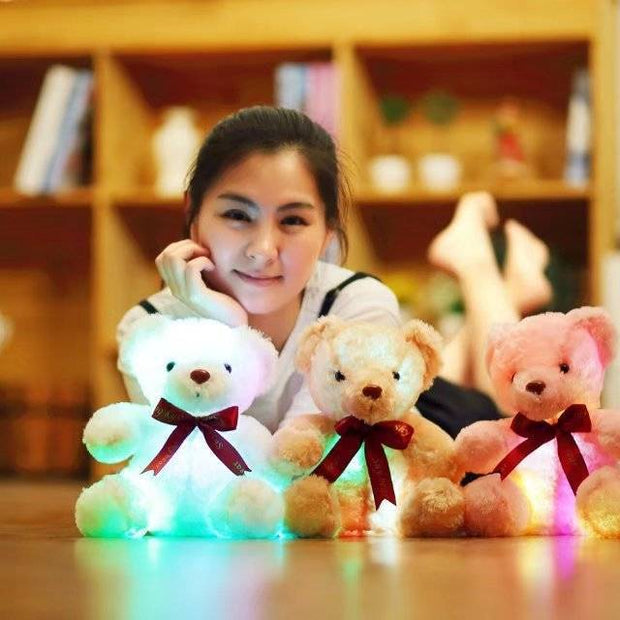 Plush toy teddy bear glowing bear doll creative gift - bearfactory