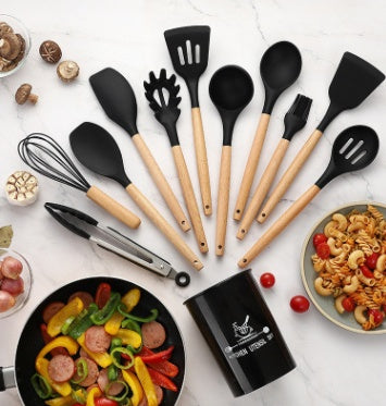 Silicone Kitchenware Cooking Utensils Set Heat Resistant Kitchen Non-Stick Cooking Utensils Baking Tools - bearfactory