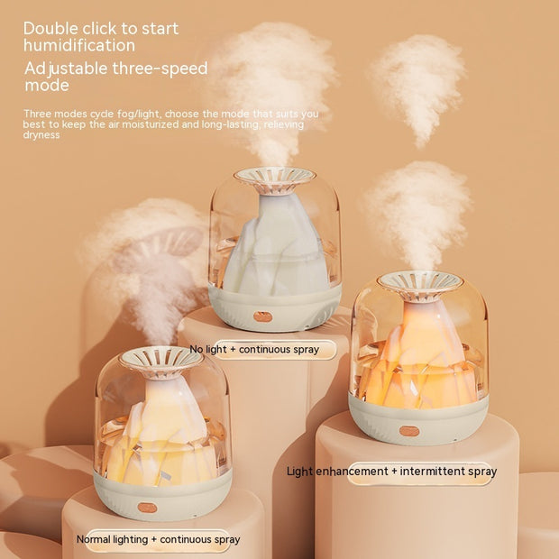 Household Large Capacity Charging Humidifier Flame Aroma Diffuser - bearfactory