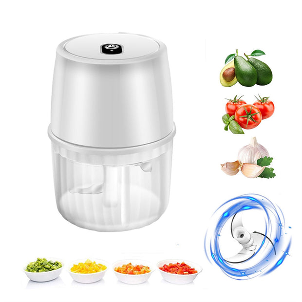 USB Rechargeable Electric Garlic Press Portable Wireless Food Chopper Mini Complementary Food Mixer Kitchen Gadgets - bearfactory