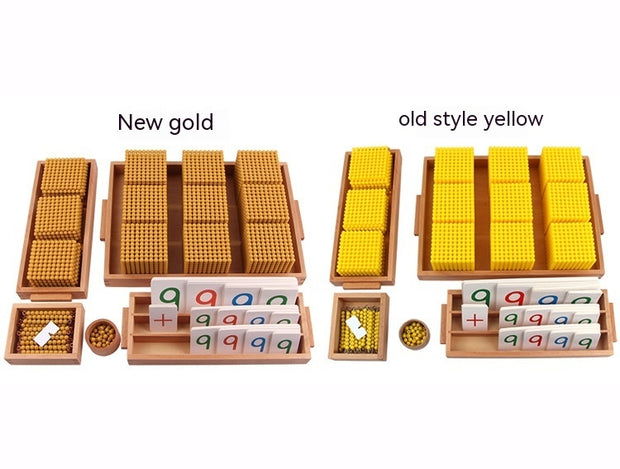 Decimal Bank Early Childhood Games Toy Montessori Gold Beaded - bearfactory