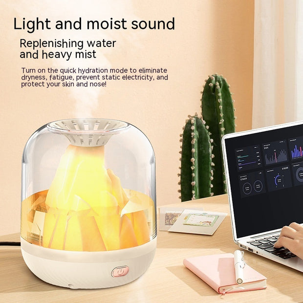 Household Large Capacity Charging Humidifier Flame Aroma Diffuser - bearfactory