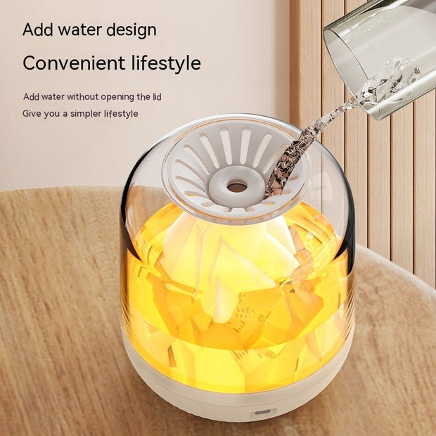 Household Large Capacity Charging Humidifier Flame Aroma Diffuser - bearfactory