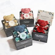 Preserved Flower Bear Drawer Jewelry Box - bearfactory