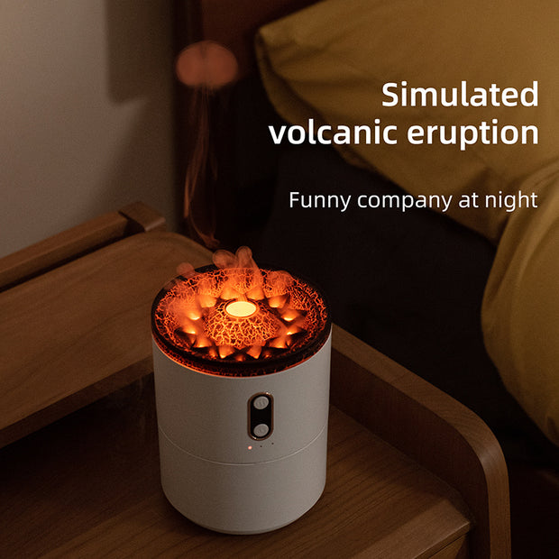 Volcanic Flame Aroma Essential Oil Diffuser USB Portable Jellyfish Air Humidifier Night Light Lamp Fragrance Humidifier - bearfactory