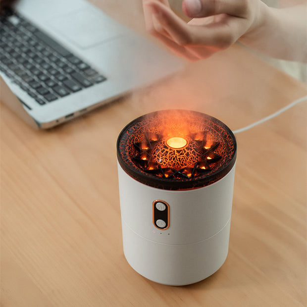 Volcanic Flame Aroma Essential Oil Diffuser USB Portable Jellyfish Air Humidifier Night Light Lamp Fragrance Humidifier - bearfactory