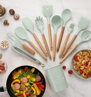 Silicone Kitchenware Cooking Utensils Set Heat Resistant Kitchen Non-Stick Cooking Utensils Baking Tools - bearfactory