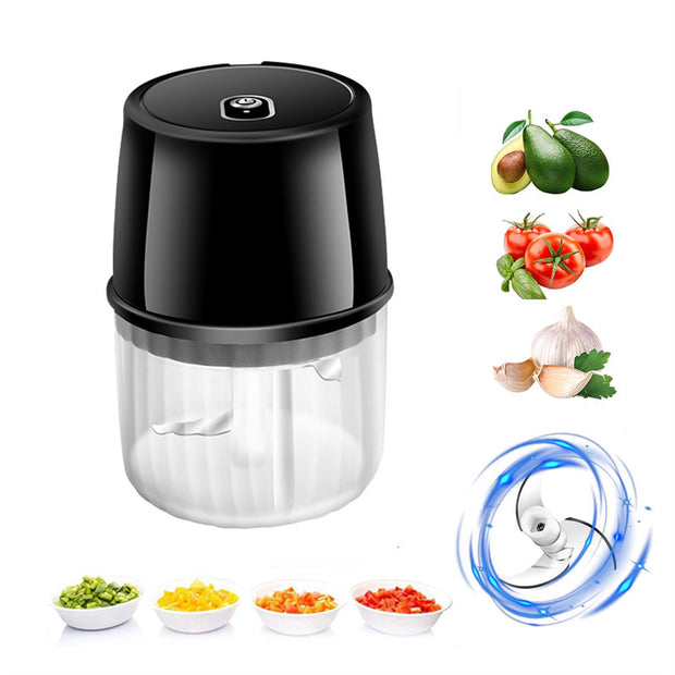 USB Rechargeable Electric Garlic Press Portable Wireless Food Chopper Mini Complementary Food Mixer Kitchen Gadgets - bearfactory