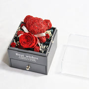 Preserved Flower Bear Drawer Jewelry Box - bearfactory