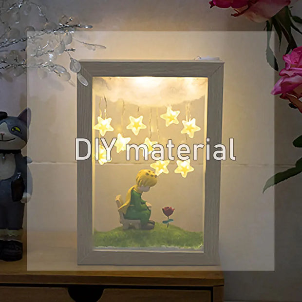 The Little Prince Night Light Handmade DIY Photo FrameStarry Fox Rose Fairy Tale Home Decor Bedroom Lamp Ornament Birthday Gift - bearfactory