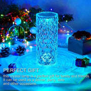 16 Colors LED Crystal Lamp Rose Light Touch Table Lamps Bedr - bearfactory