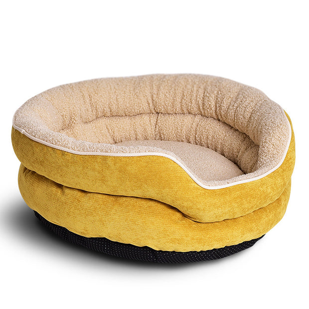 Warm Velveteen Round Kennel Teddy - bearfactory