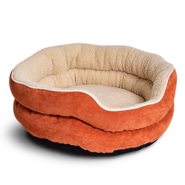 Warm Velveteen Round Kennel Teddy - bearfactory