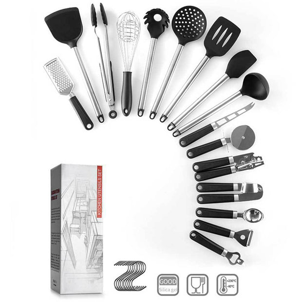 Kitchen Gadgets Cooking Silicone Spatula Spoon Set - bearfactory