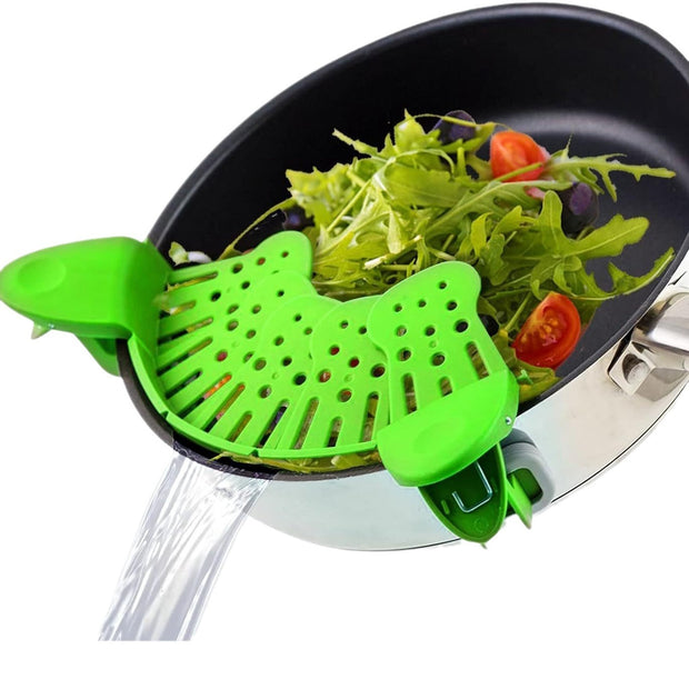 Universal Silicone Clip-on Pan Pot Strainer Anti-spill Pasta Pot Strainer Food Grade Rice Fruit Colander Strainer Kitchen Gadgets - bearfactory