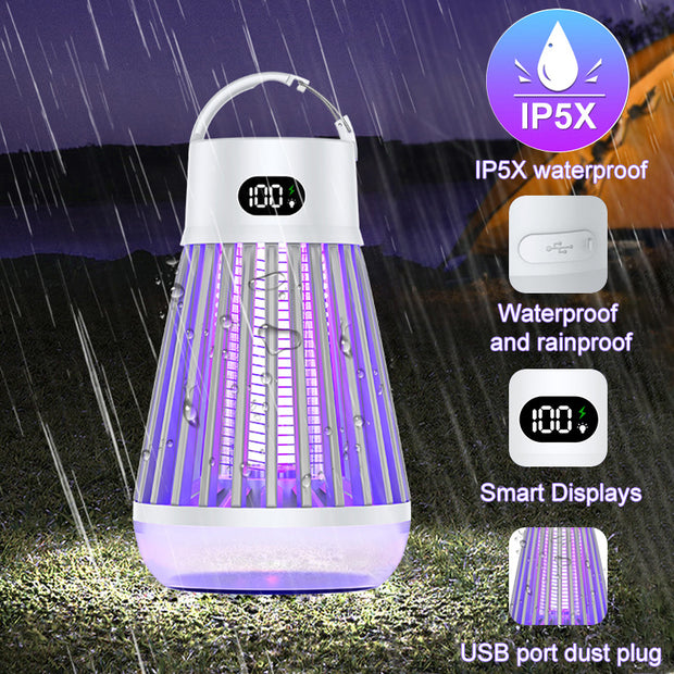 Digital Display Mosquito Killer Lamp Electric Shock Mosquito Trap Light Radiationless Insect Repellent Trap For Bedroom Outdoor Summer Gadgets - bearfactory