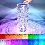 16 Colors LED Crystal Lamp Rose Light Touch Table Lamps Bedr - bearfactory